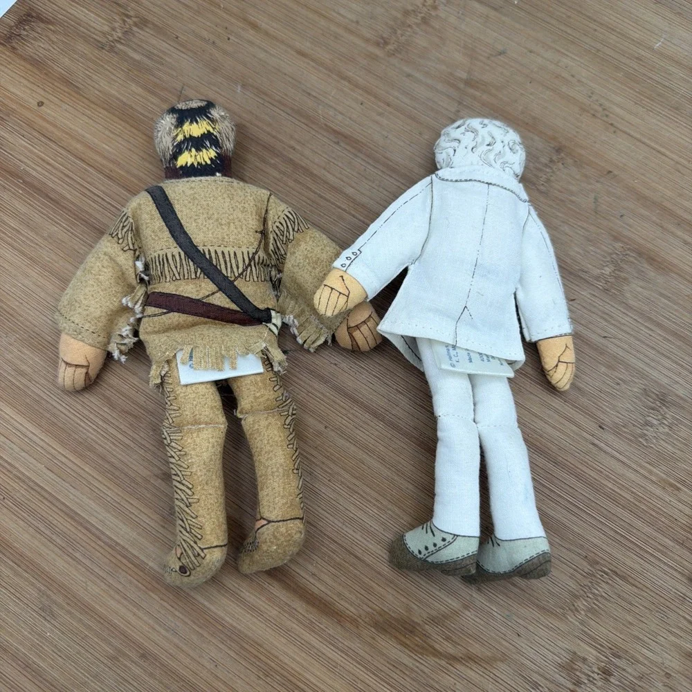 Vintage 1979‎ HALLMARK Famous Americans DAVY CROCKETT  & Mark Twain  Cloth Dolls